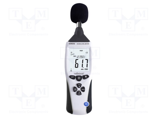 Meter: sound level; LCD 3,5 digit; Sound level meas: 30÷130dB