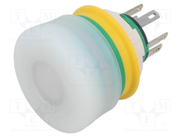 Switch: emergency stop; 16mm; Stabl.pos: 2; NC x2; white; yes; IP65