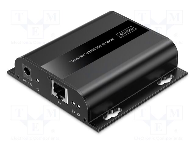 HDMI extender; DC socket,HDMI socket,RJ45 socket; metal; 120m