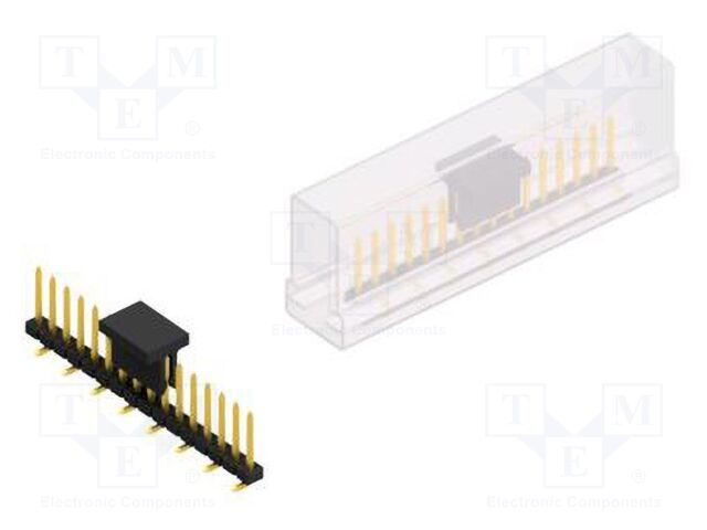 Connector: pin strips; pin header; male; PIN: 16; 2mm; SMT; 1x16