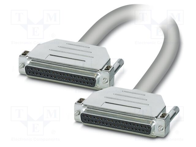 Cable; D-Sub 37pin socket,both sides; PVC; Len: 30m; grey; Core: Cu