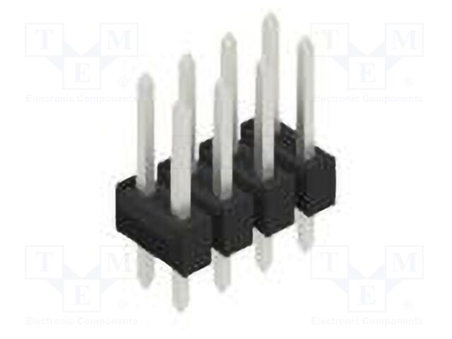 Connector: pin strips; pin header; male; PIN: 8; 2.54mm; THT; 2x4