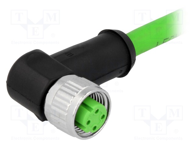 Plug; M12; PIN: 4; female; D code-Ethernet; 1.5m; Insulation: PVC