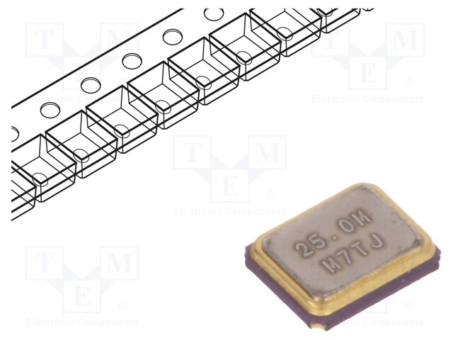 Resonator: quartz; 25MHz; ±20ppm; 10pF; SMD; 2.5x2x0.6mm