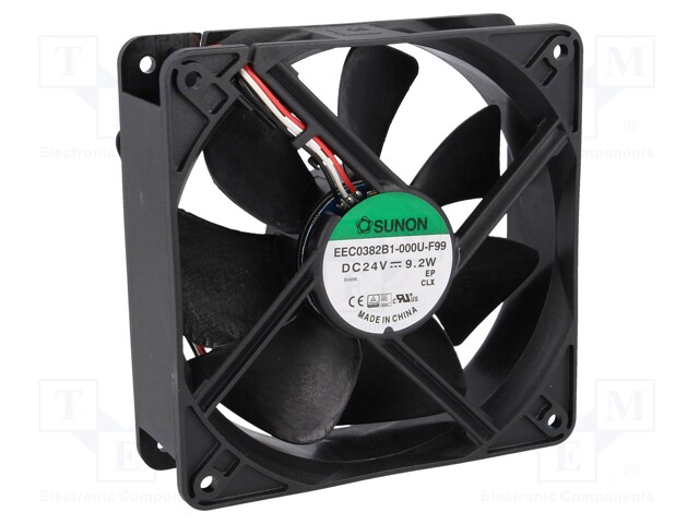Fan: DC; axial; 24VDC; 120x120x38mm; 234.4m3/h; 48dBA; ball bearing