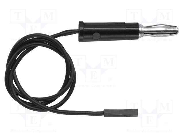 Test lead; 1kVDC; 3A; 4mm banana plug- 0.64mm socket; Len: 0.91m