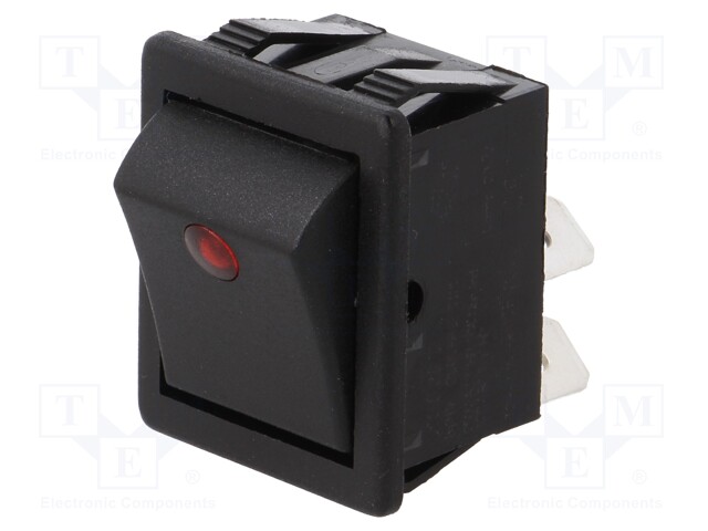 ROCKER; DPST; Pos: 2; OFF-ON; 16A/250VAC; black; Body: black