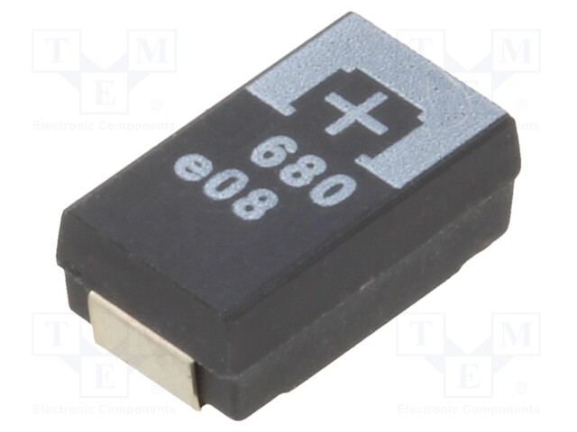 Capacitor: tantalum-polymer; 680uF; 2.5VDC; TPE; SMD; ±20%; 2000h