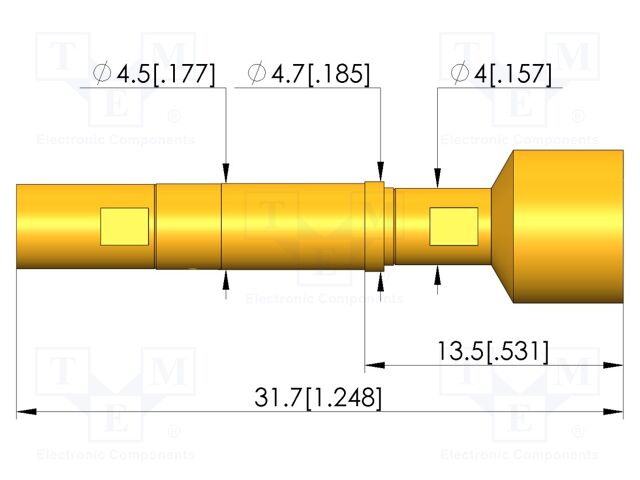 Test needle; plug-in