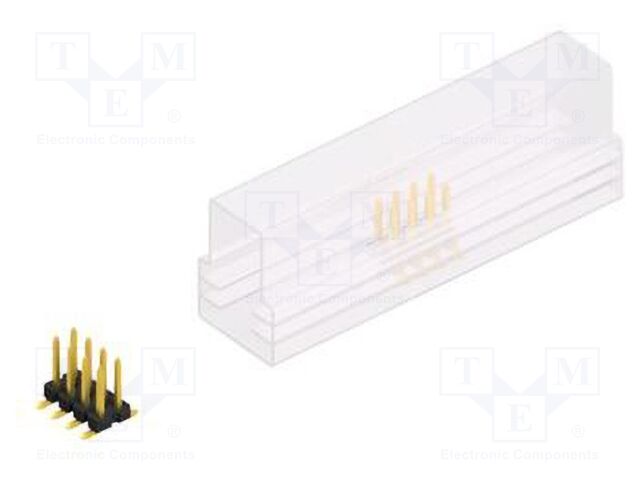 Connector: pin strips; pin header; male; PIN: 8; 2.54mm; SMT; 2x4