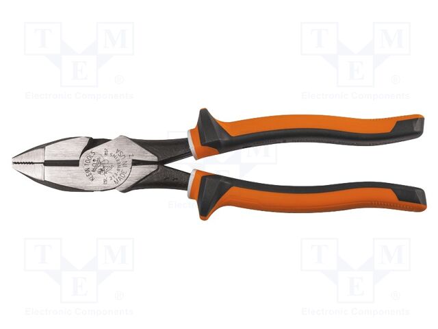 Pliers; side,cutting,insulated; hardened steel; 224mm
