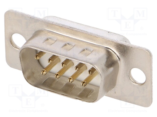 D-Sub; PIN: 9; plug; male; stamped and formed contacts; soldering