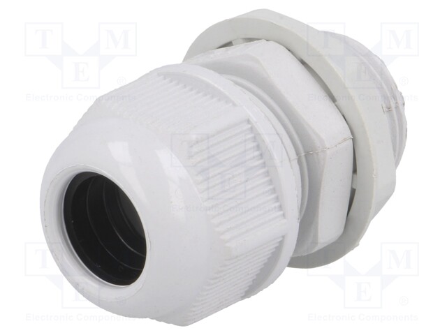 Cable gland; with long thread; M20; IP65; Mat: polyamide; grey