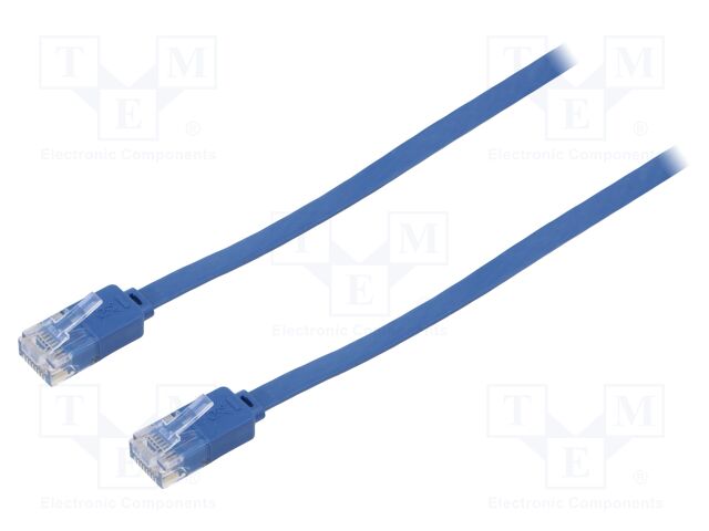 Patch cord; U/UTP; 6; stranded; Cu; PVC; blue; Len: 2m; 32AWG