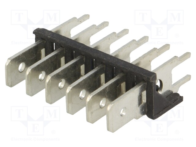 Terminal: spade terminal strip; 6.3mm; 0.8mm; THT; steel; tinned