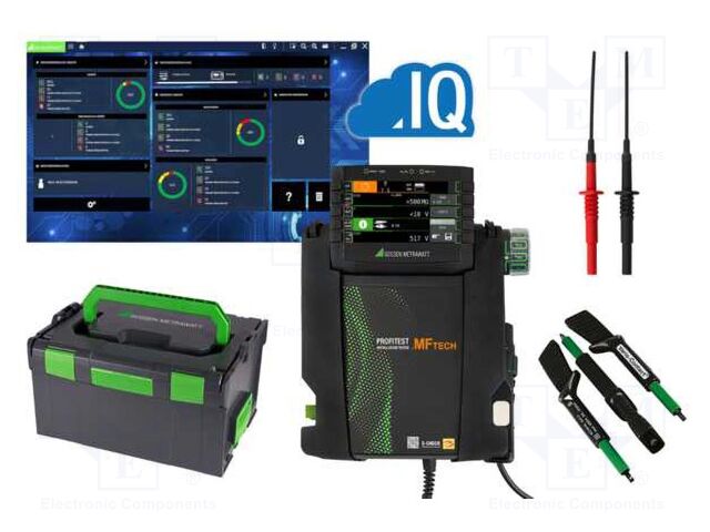 Meter: appliance meter; LCD; Earthing R range: 150mΩ÷9999Ω; USB