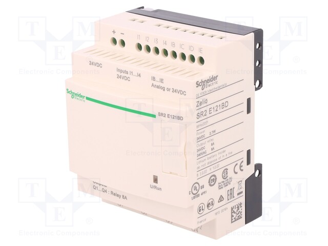 Programmable relay; IN: 8; Anal.in: 4; OUT: 4; OUT 1: relay; 24VDC