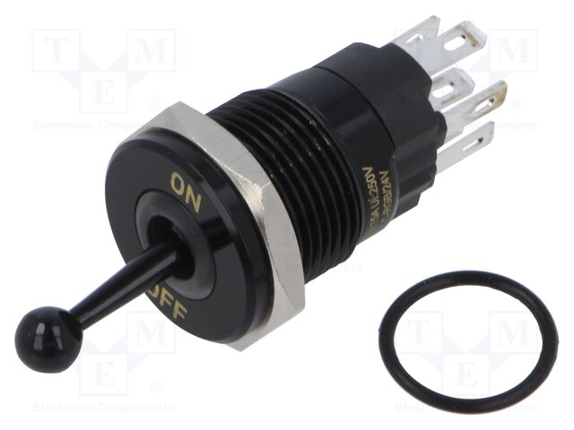 Switch: toggle; Pos: 2; SPDT; ON-ON; 5A/250VAC; -40÷85°C; IP67; brass