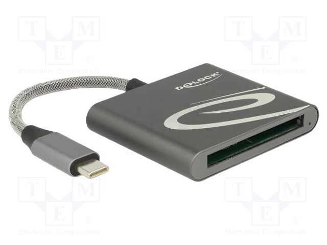 Card reader: memory; CFast™,USB C plug; PnP; grey; 5Gbps; 0.08m