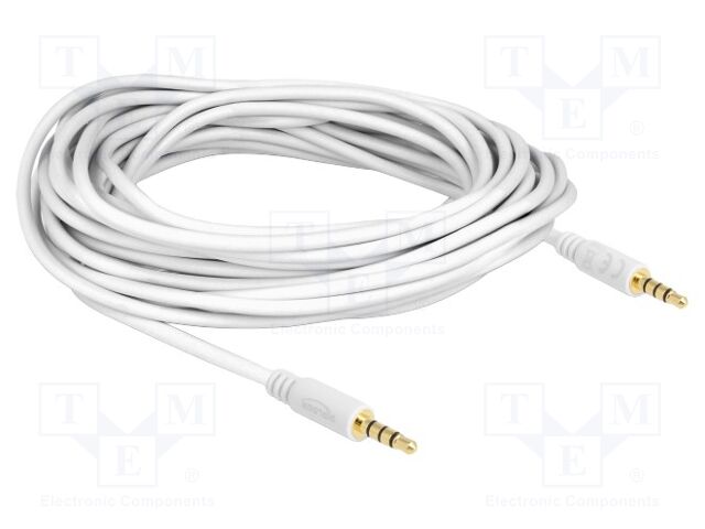 Cable; Jack 3,5mm 4pin plug,both sides; 5m; Plating: gold-plated