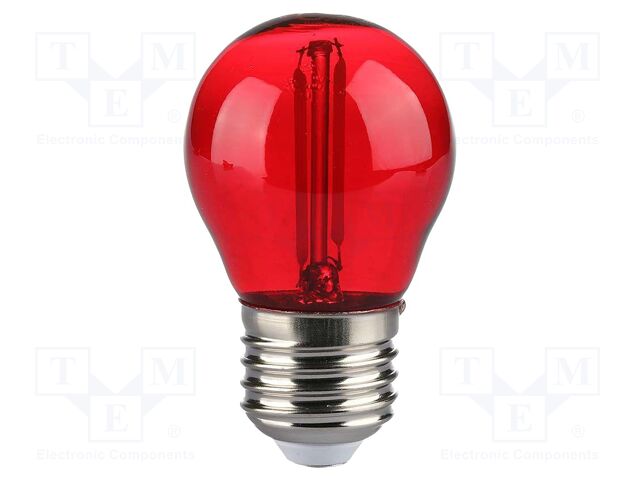 LED lamp; red; E27; 220÷240VAC; 60lm; 300°; CRImin: 80; 10W; IP20
