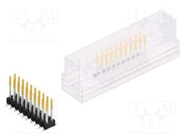 Connector: pin strips; pin header; male; PIN: 20; 2.54mm; SMT; 2x10