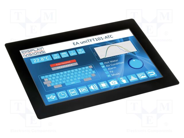 Display: TFT; 10.1"; 1280x800; Illumin: LED; Dim: 260x185x17.1mm