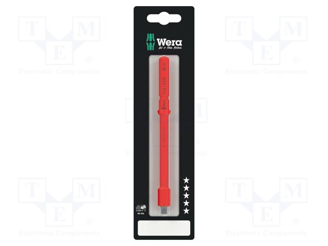 Adapter; 1/4"; insulated; 154mm; socket wrenches 1/4 "; VDE 712