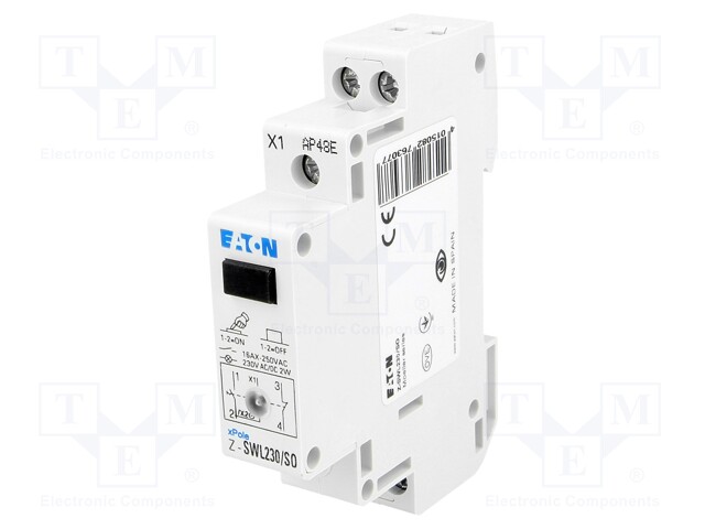 Module: pushbutton switch; 16A; Mounting: DIN; IP40; 250VAC; 230V