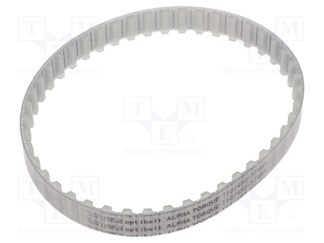 Timing belt; T10; W: 16mm; H: 4.5mm; Lw: 450mm; Tooth height: 2.5mm