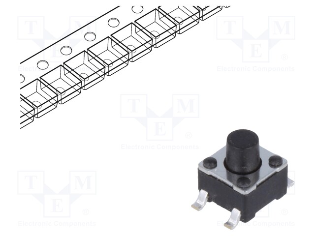 Microswitch TACT; 0.05A/12VDC; soldered; 1.8N; 4.5x4.5mm; 5mm