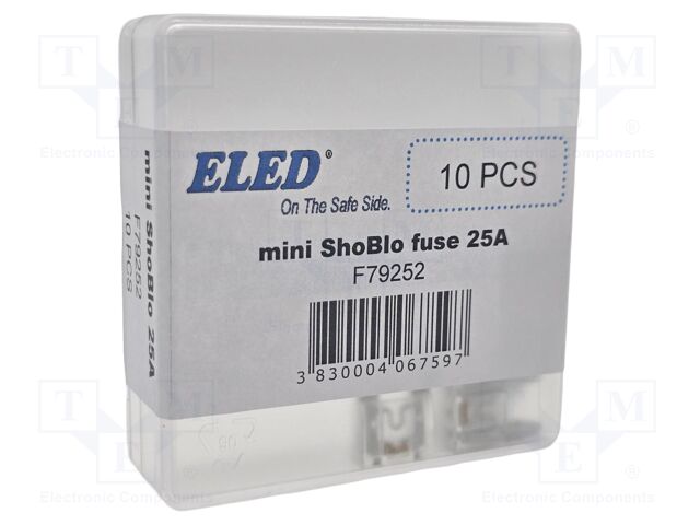 Fuse: fuse; 25A; 32VDC; automotive; 11.2mm; 11.2x4x17mm