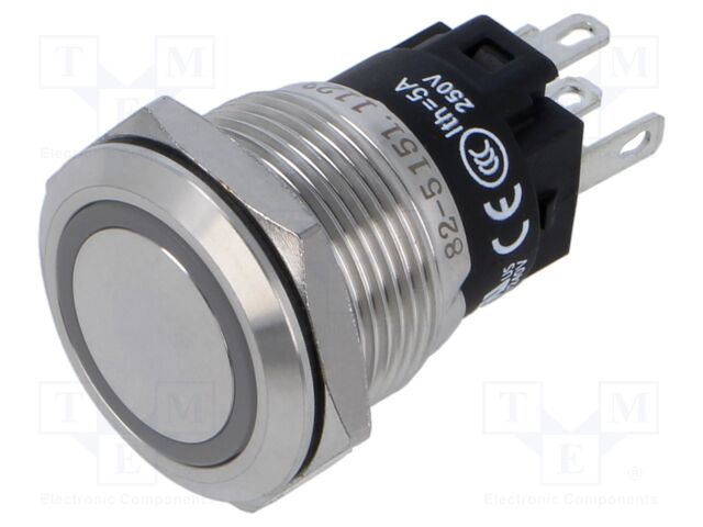 Switch: vandal resistant; Pos: 2; SPDT; 3A/240VAC; 3A/240VDC; blue