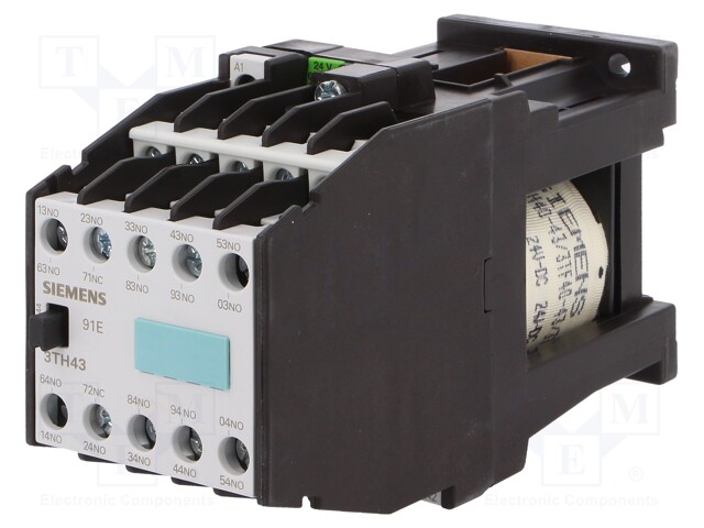 Contactor: 10-pole; NC + NO x9; 24VDC; 10A; DIN; screw terminals