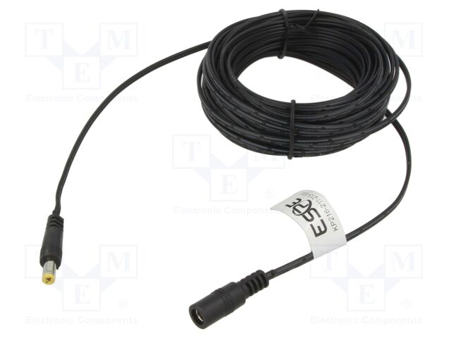 Cable; 2x0.52mm2; DC 5,5/2,1 plug,DC 5,5/2,1 socket; straight