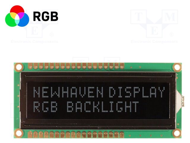Display: LCD; FSTN Negative; 16x2; black; 80x36mm; LED; 1x16; 5V