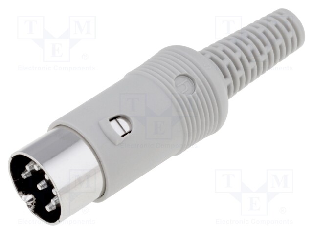 Plug; DIN; male; PIN: 8; Layout: 262°; straight; for cable; soldering