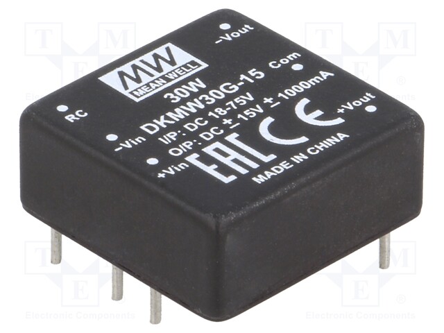 Converter: DC/DC; 30W; Uin: 18÷75V; Uout: 15VDC; Uout2: -15VDC; 18g