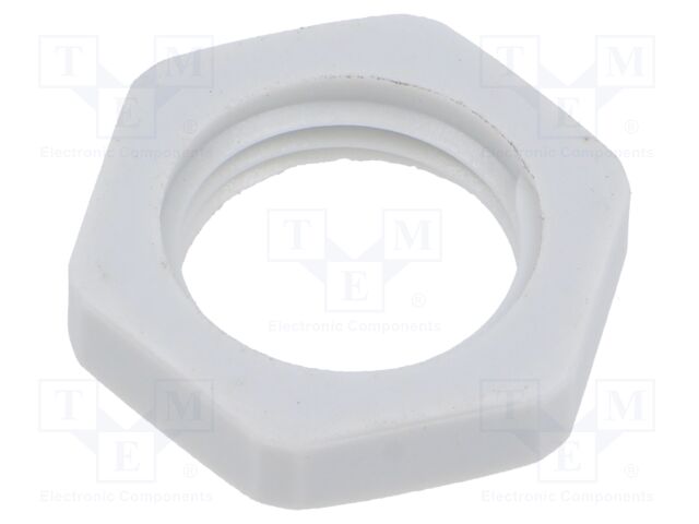 Nut; M16; 22mm; light grey; -40÷100°C; Thread: metric; Pitch: 1.5