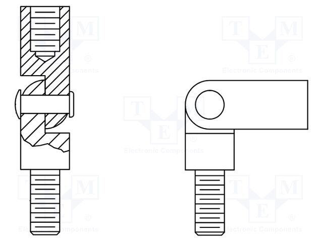 Screwed spacer sleeve; 22.2mm; Int.thread: UNC4-40; cylindrical