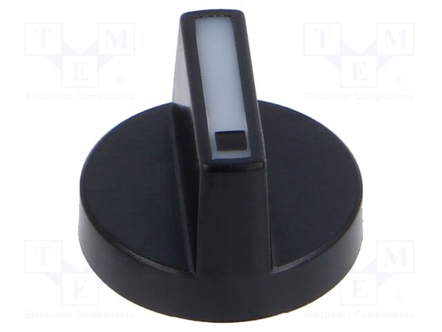 Knob; Actuator colour: white; plastic; Ø18mm; Body: black