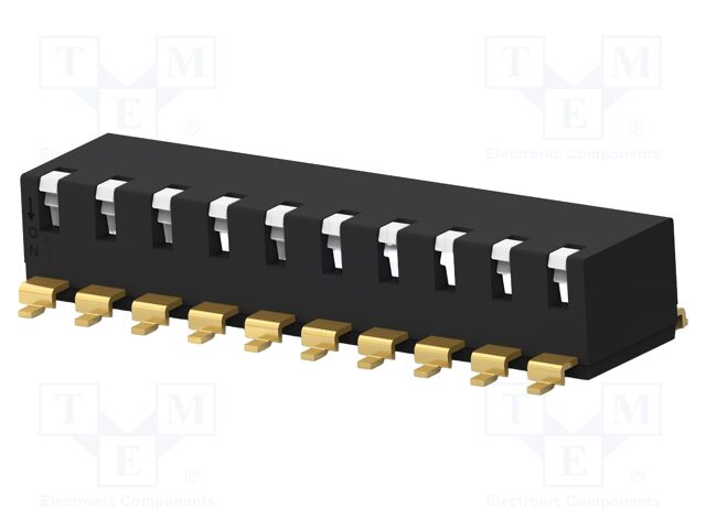 Switch: DIP-SWITCH; Poles number: 10; OFF-ON; 0.025A/24VDC; Pos: 2