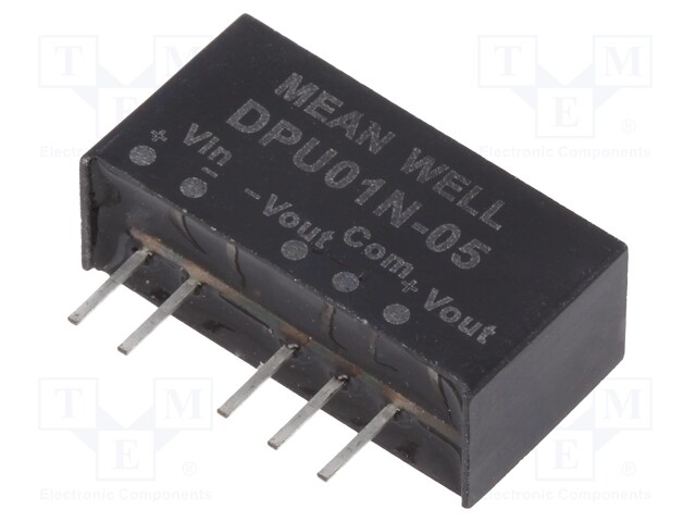 Converter: DC/DC; 1W; Uin: 21.6÷26.4V; Uout: 5VDC; Uout2: -5VDC; SIP6