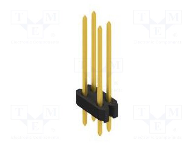 Connector: pin strips; pin header; male; PIN: 4; 1.27mm; THT; 2x2