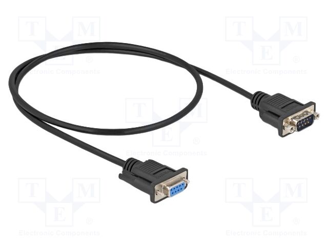 Cable; D-Sub 9pin socket,D-Sub 9pin plug; PVC; Len: 500mm; black