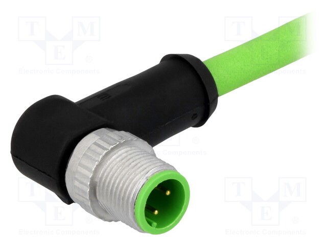 Plug; M12; PIN: 4; male; D code-Ethernet; 1m; Insulation: TPU; cables