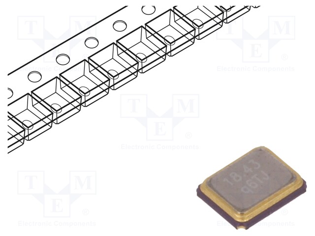 Resonator: quartz; 18.432MHz; ±20ppm; 18pF; SMD; 2.5x2x0.6mm