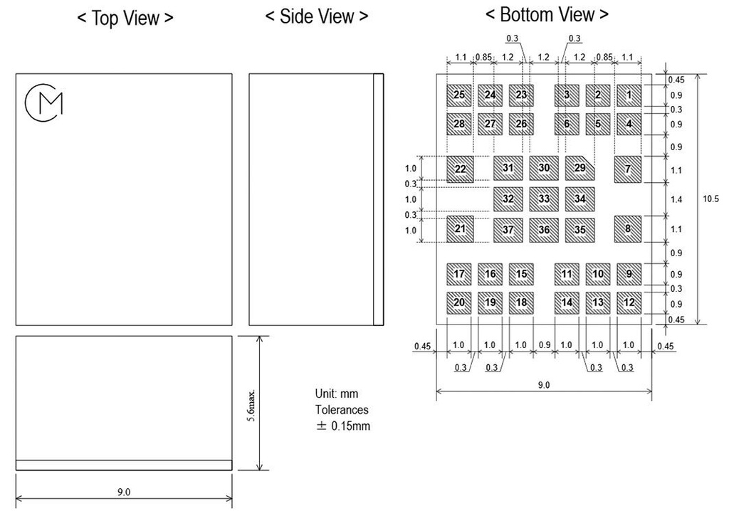 Converter: DC/DC; 36W; Uin: 4.5÷8V; Uout: 1.8VDC; Iout: 20A; SMD; SMT