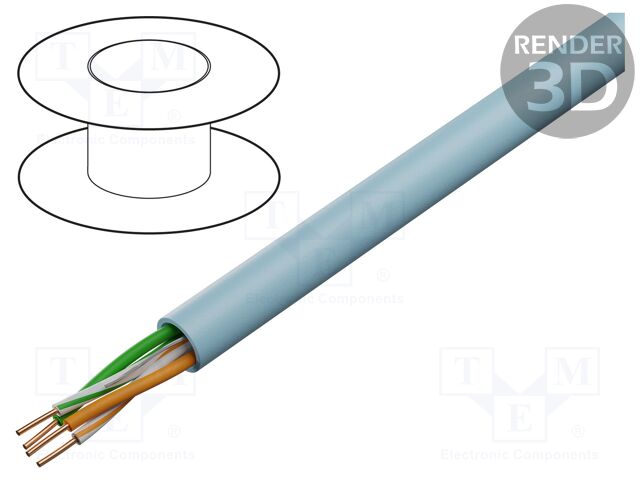 Wire; U/UTP; industrial Ethernet; 5e; solid; Cu; 2x2x24AWG; PVC