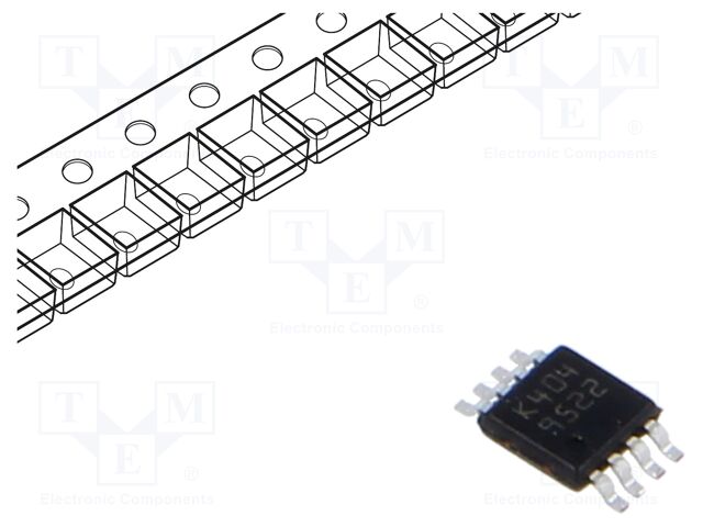 Operational Amplifier, 2 Amplifier, 1.1 MHz, 0.6 V/µs, 3V to 30V, Mini SOIC, 8 Pins
